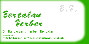 bertalan herber business card